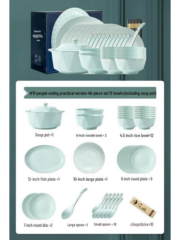 Modern Lanka Ceramic Underglaze Dinnerware Set