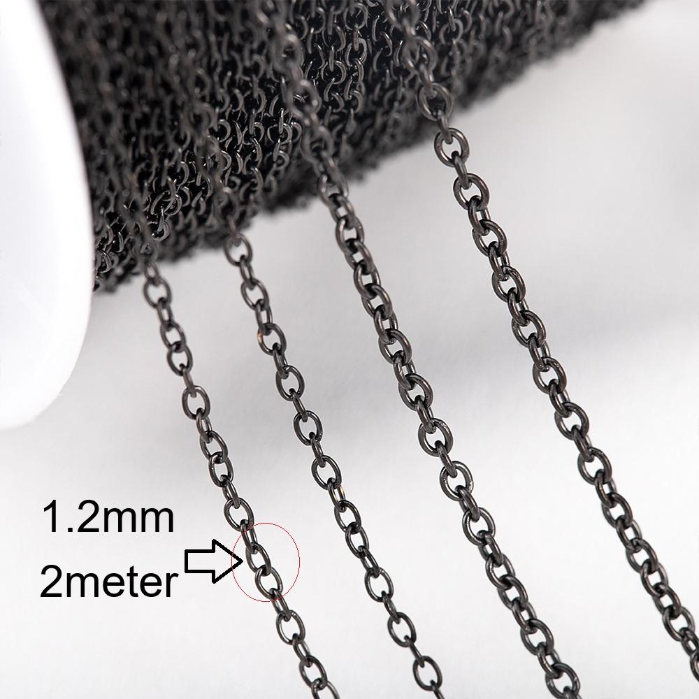 2meter 1meter Black Plated Chain for Men Punk Jewelry Making Necklace Stainless Steel Trend Link Chain Chunky Chain DIY Bracelet