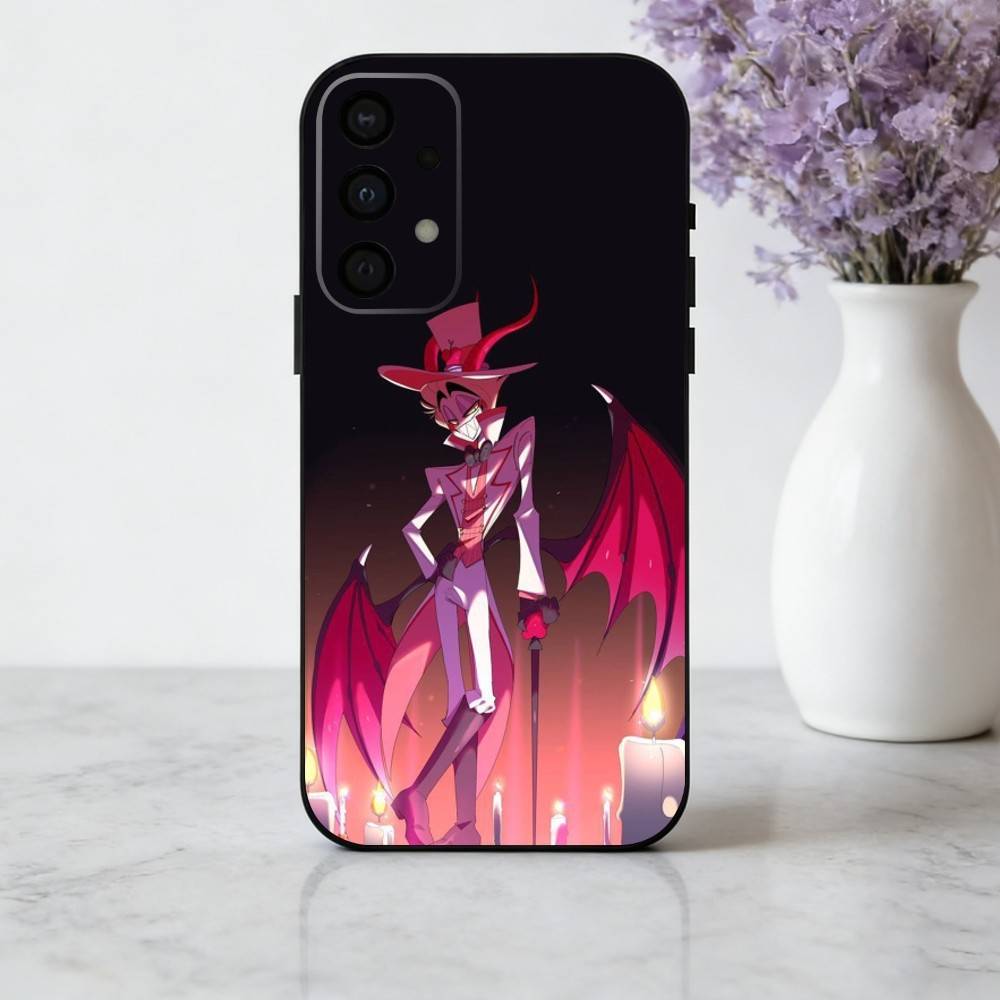 H-Hazbin H-Hotel L-Lucifer M-Magne Phone Case For Samsung Galaxy A73,A72,A71,A70,A53,A52,A51,Soft Silicone Black Cover