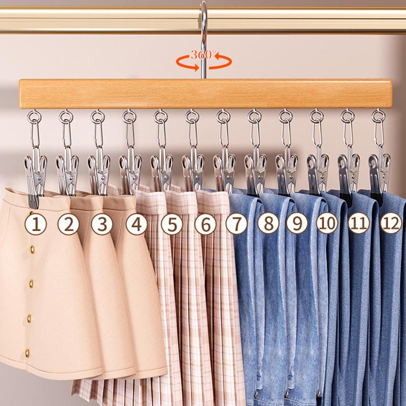 Schrankorganizer mit 10/12 Clips, Platzsparender Hängender Schrankorganizer, Platzsparende Kleiderbügel für Hut Schal