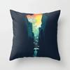 Polyester Pillow Cover Minimal Line Abstract Sunset Throw Pillow Case Sun Moutain Decorative Cushion Covers For Home Sofa Chair