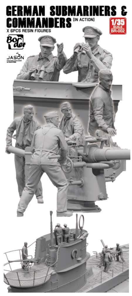 Border Model German Navy Submarine Crew Commander Set of 6 Resin Kit BR002 Molding Color 1/35 &