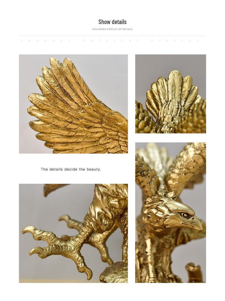 American Grand Exhibition Eagle Resin Figurine - Majestic Male Eagle Decor for Home, Office, or Wine Cabinet.