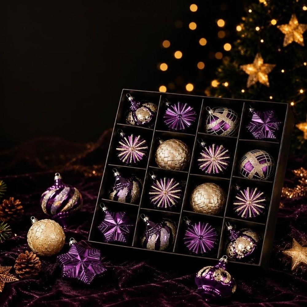 24Pcs 6cm Christmas Ball Ornaments Electroplated Painted Holiday Ornaments Home Decor