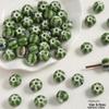Handmade Cute Flower & Heart Green Ceramic Beads for DIY Jewelry