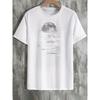 European Sizes Men's Stylish Moon Creative Print T-Shirt, Crew Neck Short Sleeve,Versatile Top For Spring And Summer, Trendy Streetwear Fashion