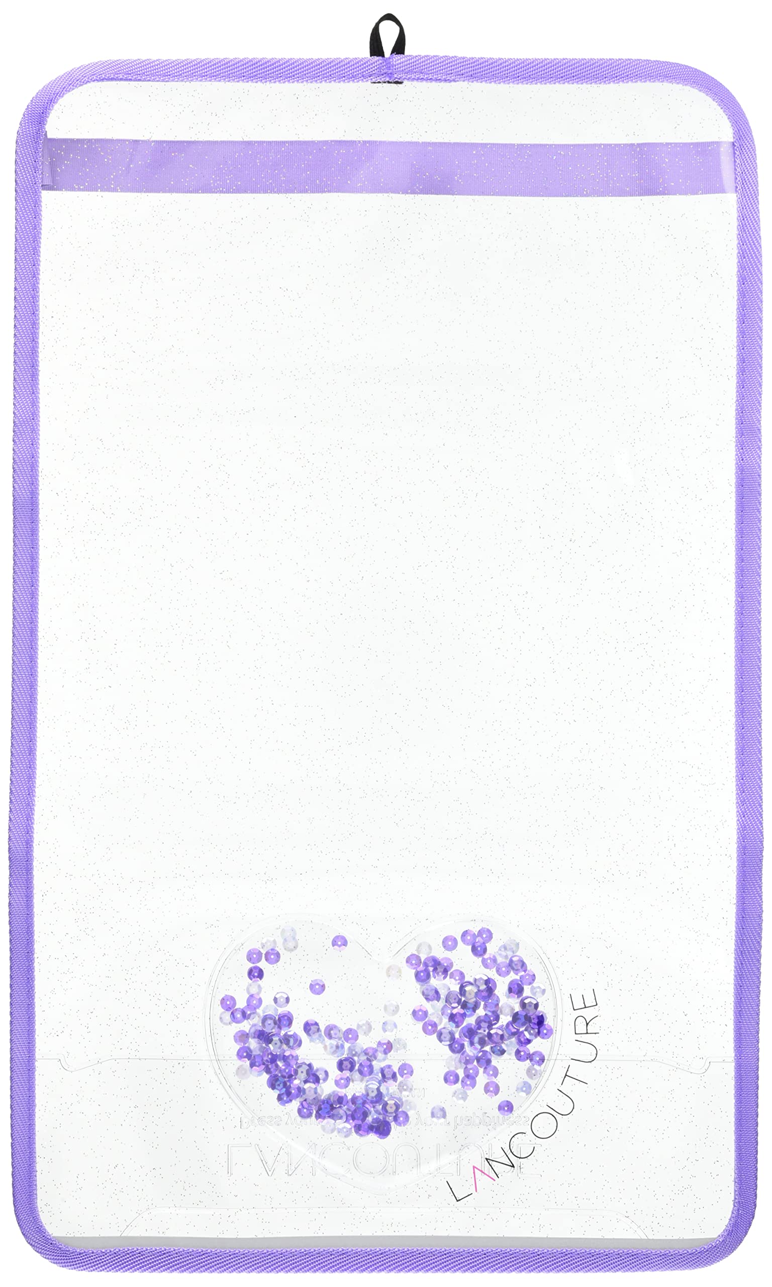 LANCOUTURE Glitter Fabric School Backpack Cover with Purple (LL) Sequins, RLC5-3300,