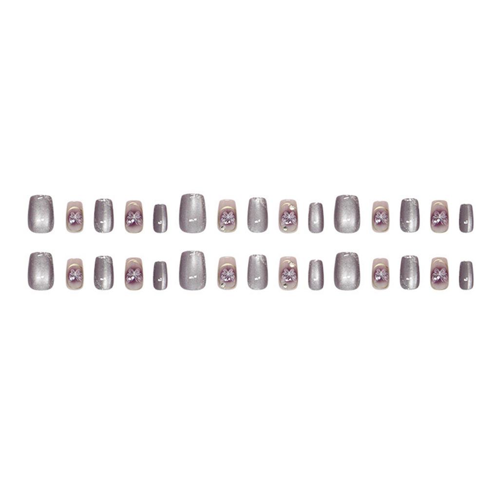 Cat Eye Aufklebenägel Schmetterling Quadratisch Acryl Falsche Nägel Wiederverwendbare Aufklebenägel für DIY Nailart Maniküre Dekorationen