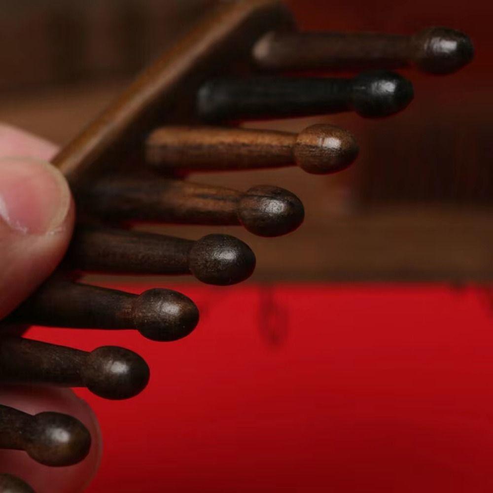 No-snags Natural Wood Hairbrush Wide Tooth Sandalwood Scalp Massager  For Women