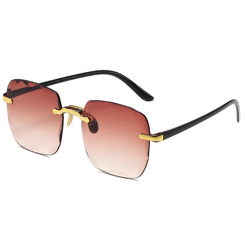 6 European and American Frameless Square Sunglasses Fashion Trend Trimmed Frameless Sunglasses Women's Street Show Sunglasses