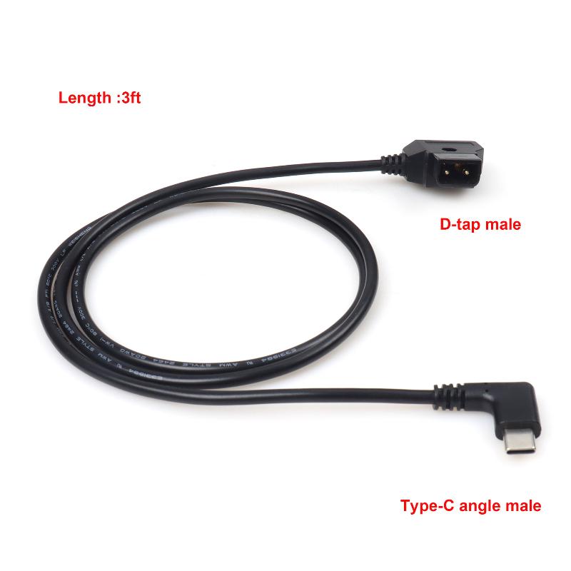 D Tap Input Type C Output Power Cable for LED Lights Quick Charge Adapter for V Mount Battery Equipment