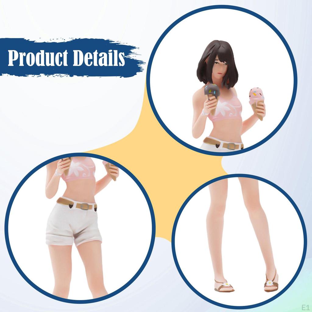 Miniature Doll Figurine Resin Scaled Girl Model Tiny People Figure Collectible Diorama Decorative