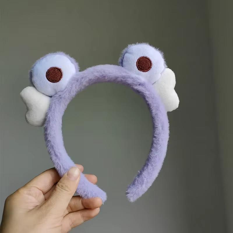 

Леди свежая и милая повязка для волос с изображением лица, сетка, красный мультяшный забавный плюшевый ободок, маленькая лягушка, аксессуары для волос