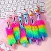 36Pcs Hello Kitty Cute Cartoon Sanrio 6 Colours Ballpoint Pen Plush Colourful Ballpoint Pen Student Stationery Gift