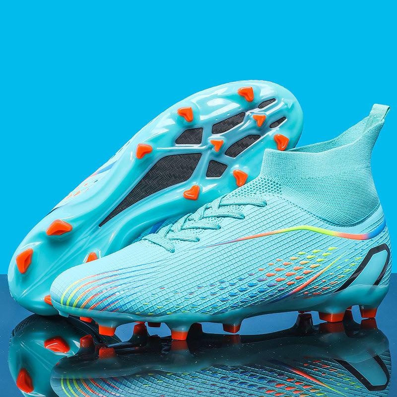 Professional Sports Soccer Shoes Men's High Top Student Teen Male TF Broken Nails Girl Training Adult Game