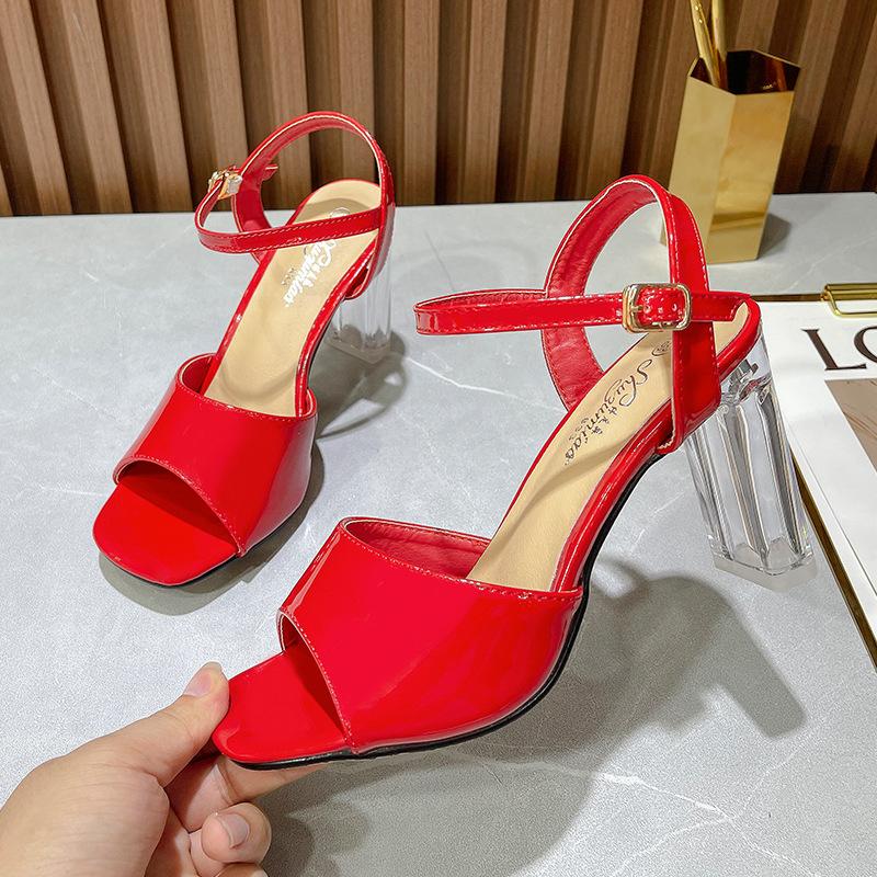 High Heel Women's Transparent Buckle Sandals