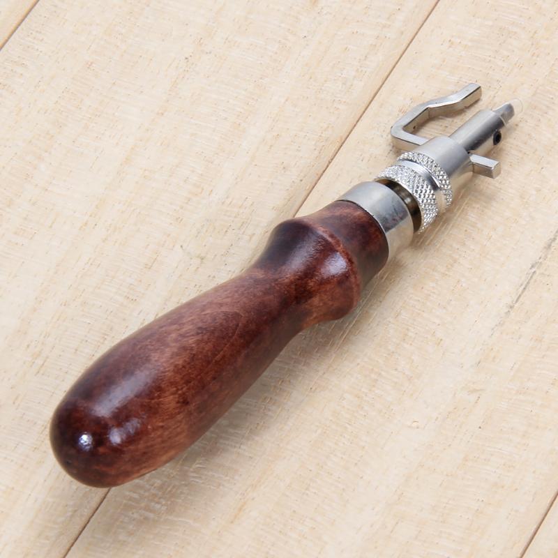 5 in 1 Pro Leather Craft Edge Press Kit Adjustable Stitching and Groover Crease Leather Stitching Tool Sewing Tools Accessories