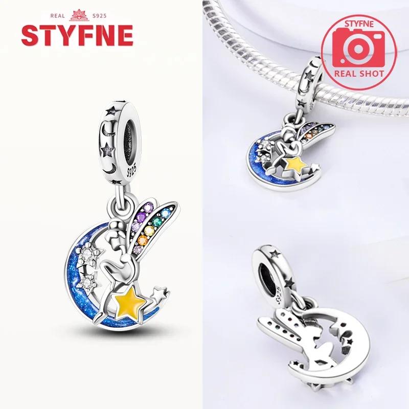 copper Moon Dangle Charm Bead Charms Sparkling Star Shape Zircon Tree of Life Bead Charms Diy Authentic Bracelets Making Fine Jewellery Gifts for Wome