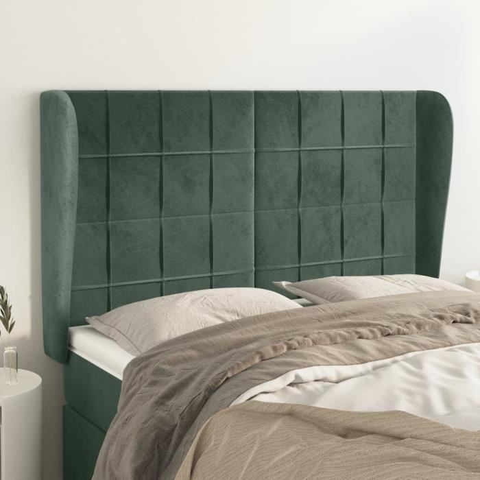 VidaXL Headboard with Ears Dark Green 147x23x118-128 Cm Velvet3118007