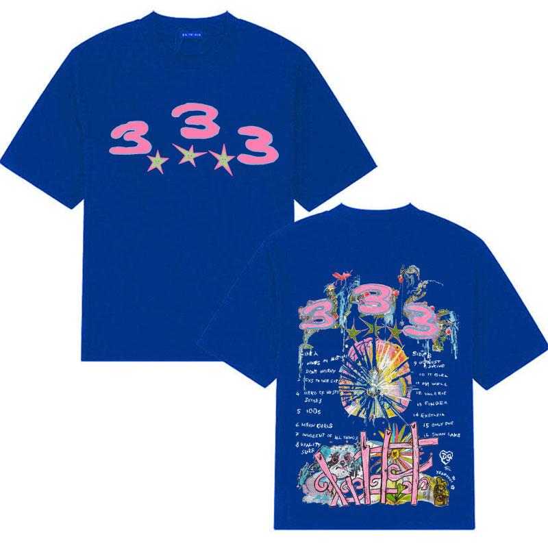 Svenska Bladee 333 Harajuku T-shirts Skate Drain Gang Albumgrafik Tryckt T-shirt Herr Kortärmad T-shirt Hip Hop Y2K Kläder