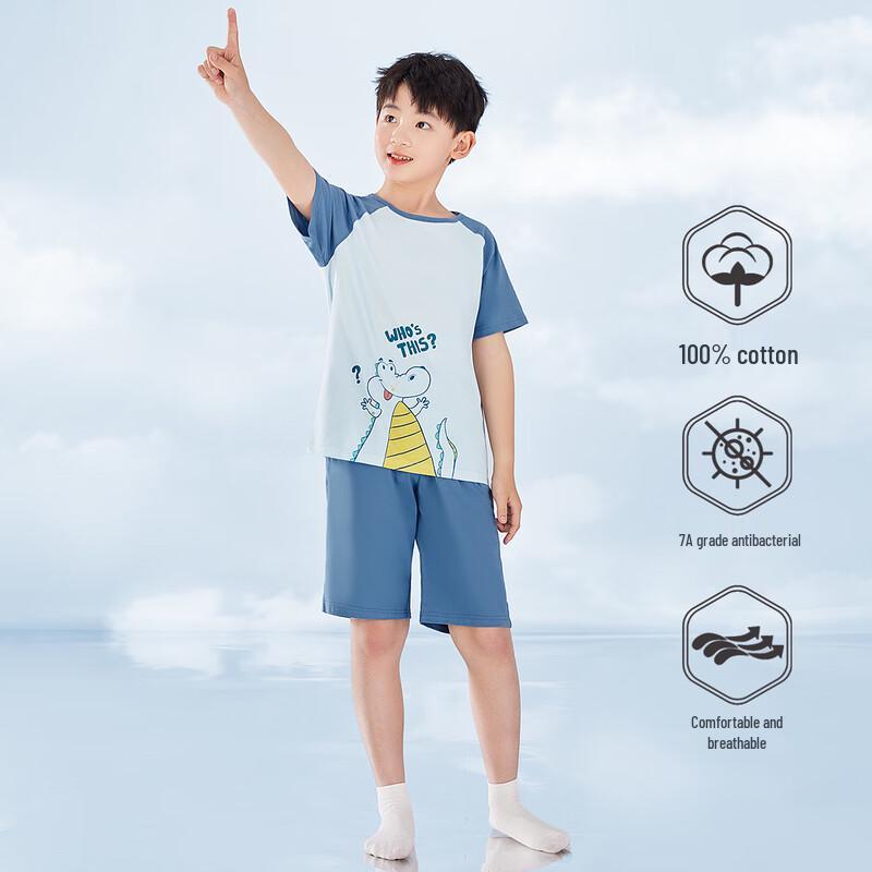 Hodohome Kids' Pure Cotton Short Sleeve Pajama Set