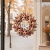 Decorative Fall Pumpkins Velvet Pumpkin Wreath Door Hanger, Thanksgiving Garland, Rustic Autumn Table Centerpiece Harvest Decor for Entryway
