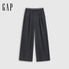 GAP Women's Logo Print Pleated Wide-leg Casual Pants