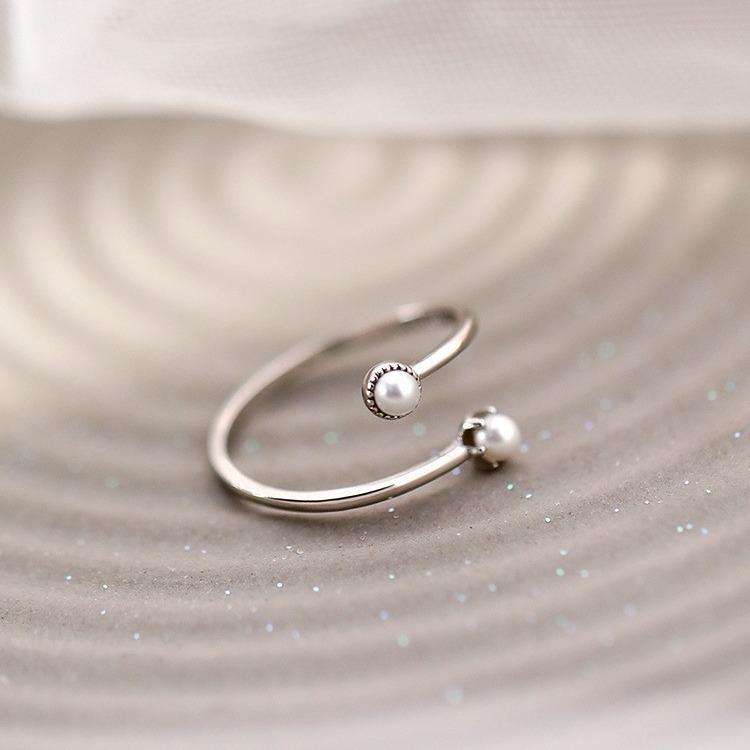 925 Pearl Ring - Japanese Minimalist Design, Luxury Index Finger Jewelry for Women