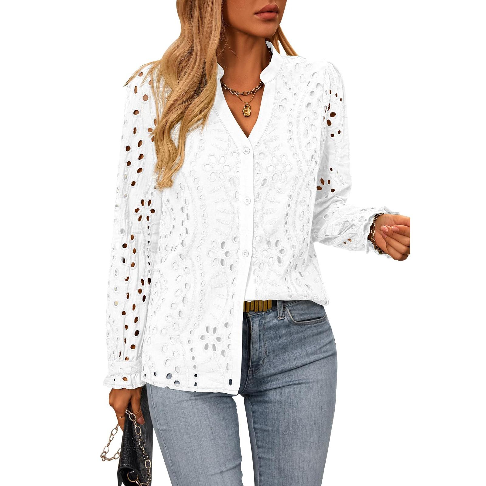 

Топы для женщин, пуловеры с длинными рукавами, повседневные рубашки, топ S белый