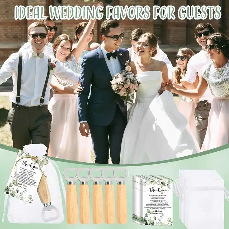 1-40PCS Stainless Steel Bottle Opener with Ergonomic Wooden Handle for Beer Wine Soda Durable Design for Home Camping Picnic Use