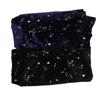1meter Black Blue Color Star Moon Printed Embossed Fabric Elastic Velvet Christmas Fabrics for DIY Sewing Christmas Decorations