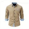 Camicia da uomo a blocchi di colore, vestibilità slim, manica lunga, traspirante, per il lavoro