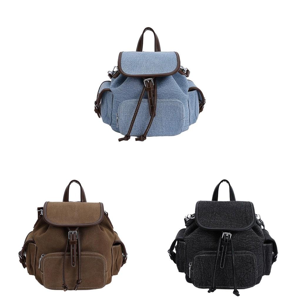 Denim With Backpack Fabric Lightweight Design For Casual Schoolbags Outings