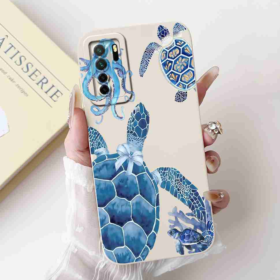 Für Huawei Nova 7 SE CDY-AN00 Weiches Silikon Modeblumen Hülle Für Huawei Nova7 SE Nova 7se 6.5" Niedliche Cartoon Stoßstange Schale