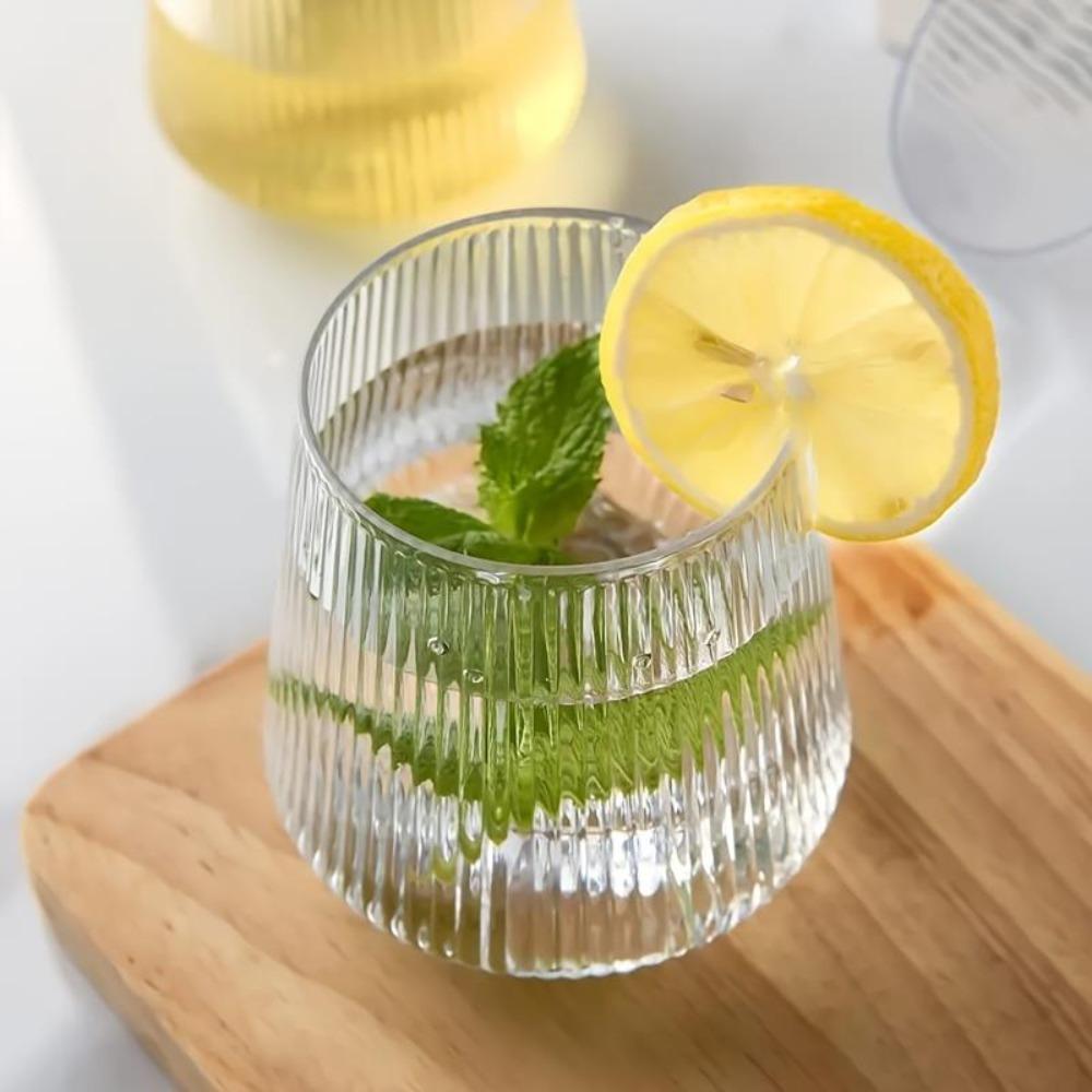 24pcs Plastic Ribbed Wine Glasses Origami Disposable Wine Glasses Unbreakable Clear Plastic Cocktail Glasses Plastic Wine Champagne Whiskey Glasses