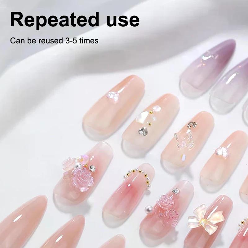 100Pcs/box XS/S/M Fake Nails No Polishing No Trace Press On Nails Clear Artificial Thin Nail Tips For Nail Extension Home DIY
