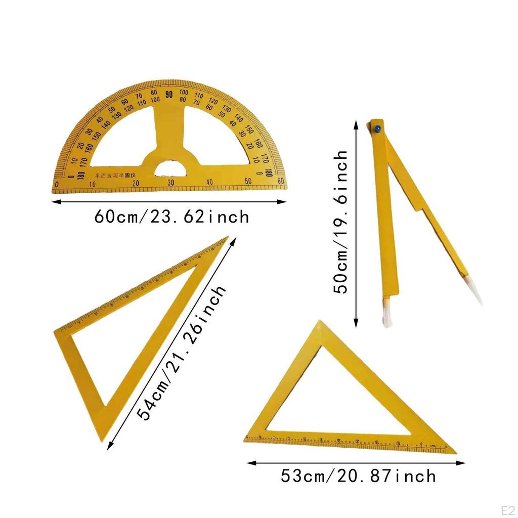 Sada 4 ks geometrie pro tabuli, matematické nástroje, pravítko a kružítko pro použití v technických školách