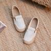 Hand-woven Women's Casual Shoes Simple Fashion Casual Slides Canvas Upper Linen Insole Tendon Sole Casual Shoes Zapatos De Mujer