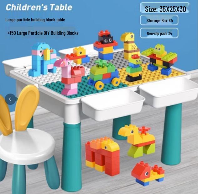 

Детский многофункциональный стол для сборки конструктора с крупными деталями – Обучающий и учебный стол