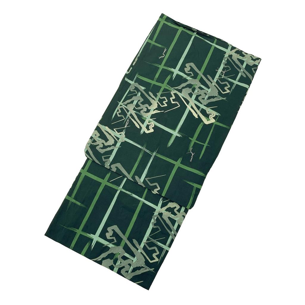 Fuuka Yukata Set Includes Waist and Geta Size Saaya Pattern Z3204CSB248 Men's (4 Pieces) - Obi, Cord, (Geta Clogs) - Small, Green, (Waist Cord/Square