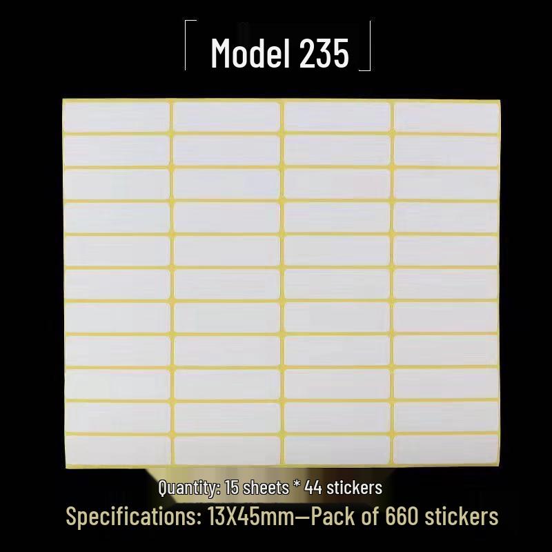 A5 Self-Adhesive Blank Label Stickers for Printing and Handwriting - White Name and Number Stickers