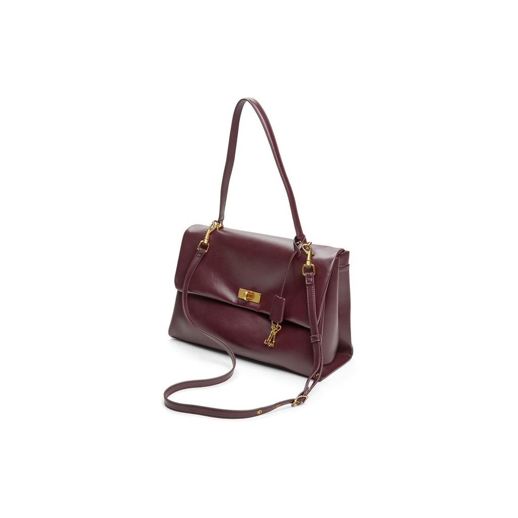 Charles & Keith Kerry Messenger Bag With Pendant Women Shoulder Bag Black Cream Burgundy CK2-20782514