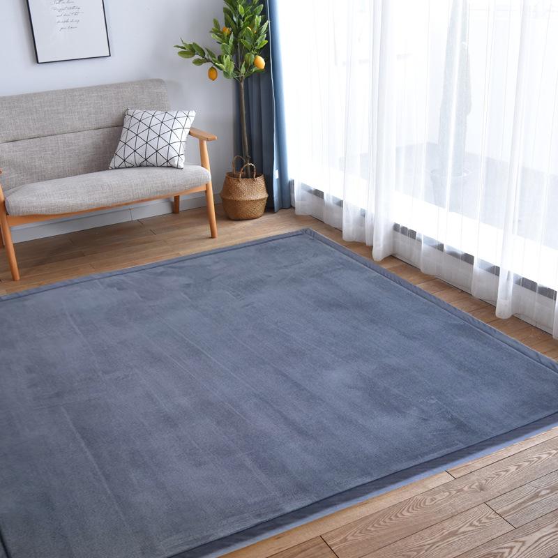 Deep Blue Tatami Floor Mat: 2cm Thick Coral Fleece, 3m X 2m