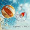 Hollow Pendant Volleyball Necklace Oil Finish Alloy Chain Enthusiasts Fashion