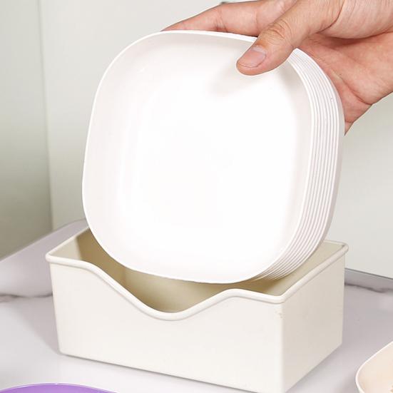 10 ks Talíř na odkládání kostí s podstavcem Sušený čtvercový talíř na ovoce a svačinu Plastový organizér na kosti na jídelní stůl Talíř na odpadky