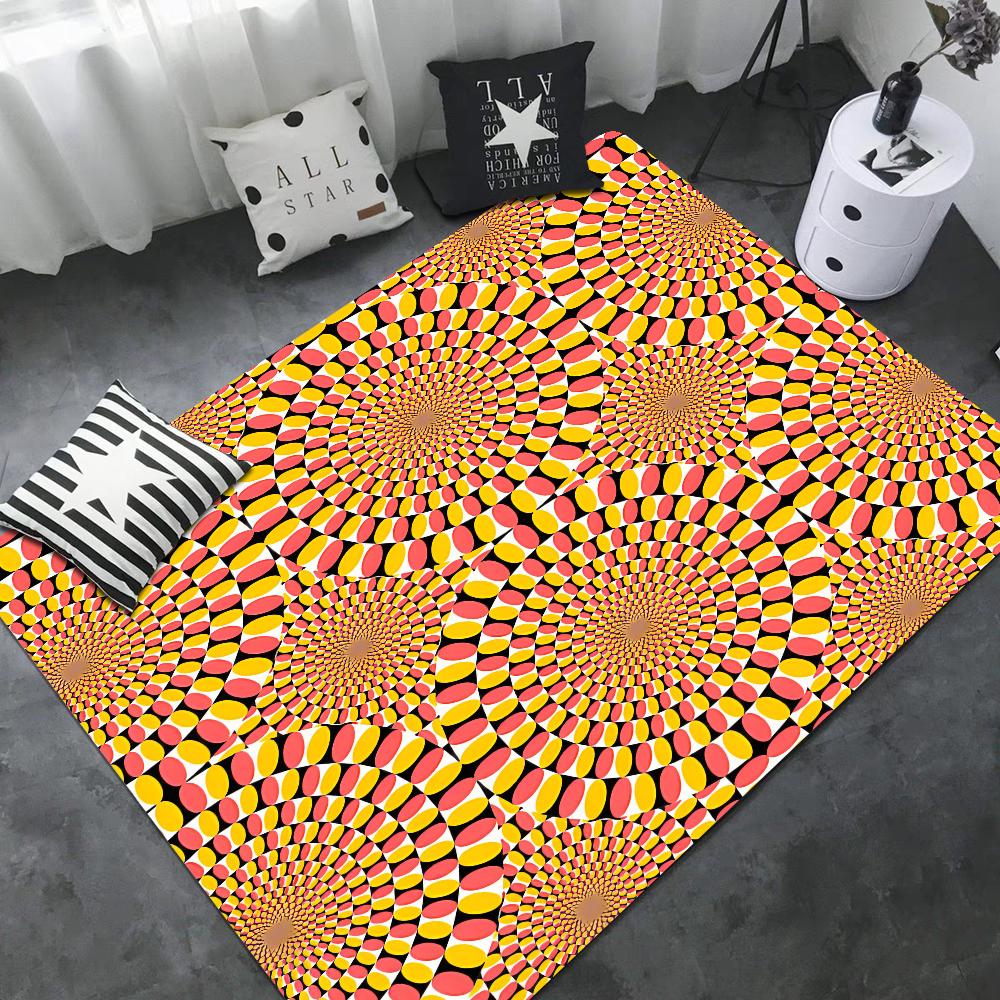 3D Vortex Illusion Fußmatte Waschbar Rutschfest Wohnzimmer Sofa Stühle Bereichsmatte Küche Fußmatte Bereichsteppich