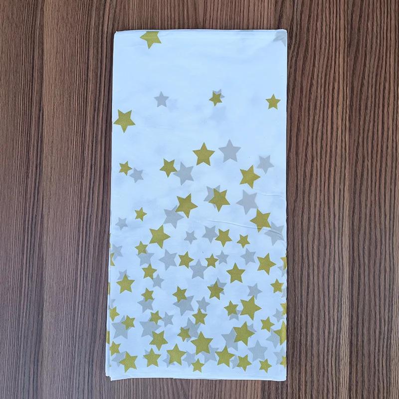 1 Stück Fünfzackige Geburtstagsparty Rechteckige Dekorative Tischdecke Einweg-Plastiktischdecke Praktische Tischdecke 137cm*274cm