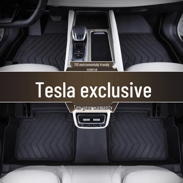 TPE floor mats fit Tesla vehicles, providing coverage for TPE interior trim and car accessories.
