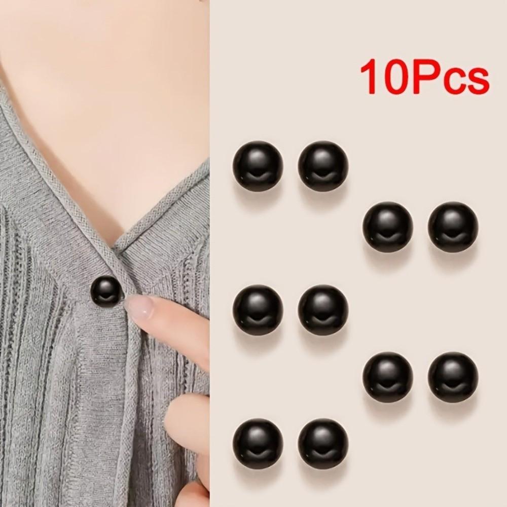 10pcs Imitation Pearl Pearl Button Pins Fixed Pin Button Brooch Pins  For Clothes Decor