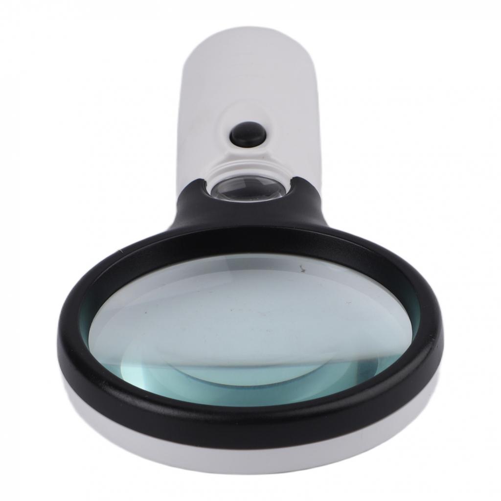 3X Magnification 45X Handheld Loupe LED Magnifying Glass